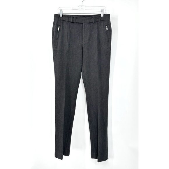 RALPH LAUREN BLACK LABEL pants slacks trousers 100% wool tweed slim gray 8 - Picture 1 of 10
